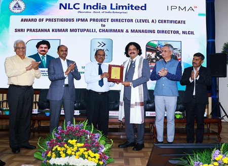 NLCIL CMD awarded with IPMA Project Director (level A) Certificate